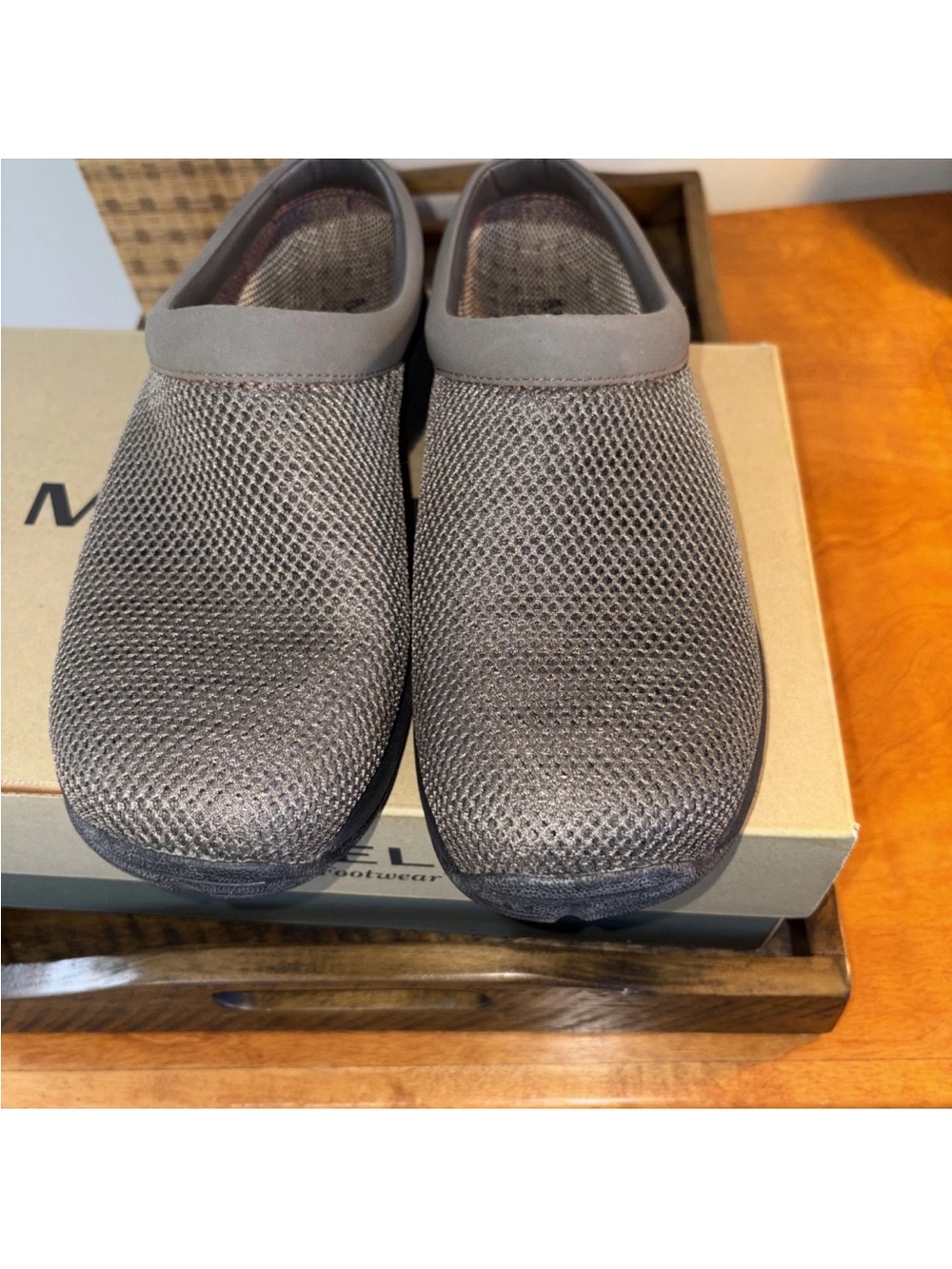 Merrell Men's Gray Mesh Slip-On Clogs